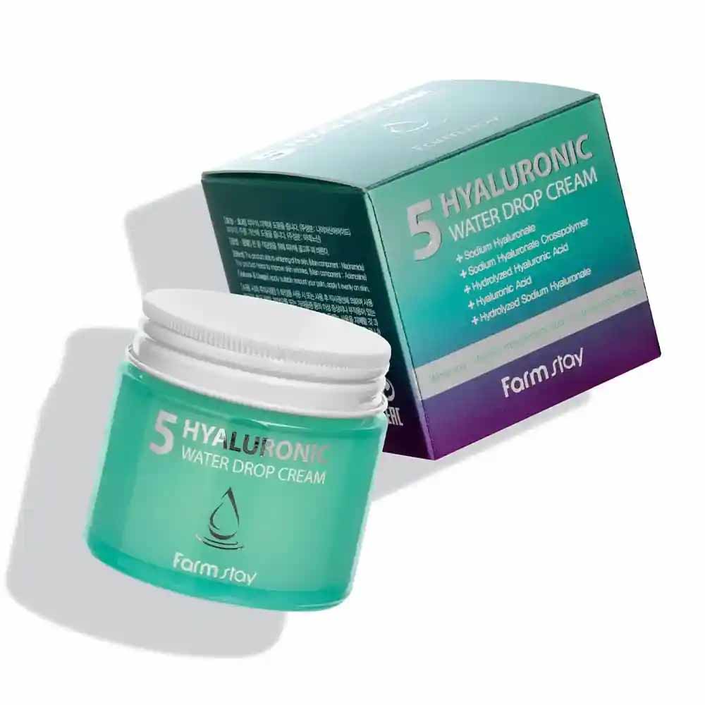 Hialuron turşusu ilə nəmləndirici üz kremi Farmstay Hyaluronic 5 Water Drop Cream 80 ml