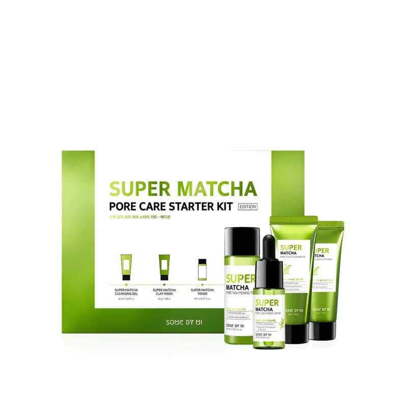 Matcha çayı ilə məsamələri dartmaq üçün miniatürlər dəsti SOME BY MI Super Matcha Pore Care Starter Kit