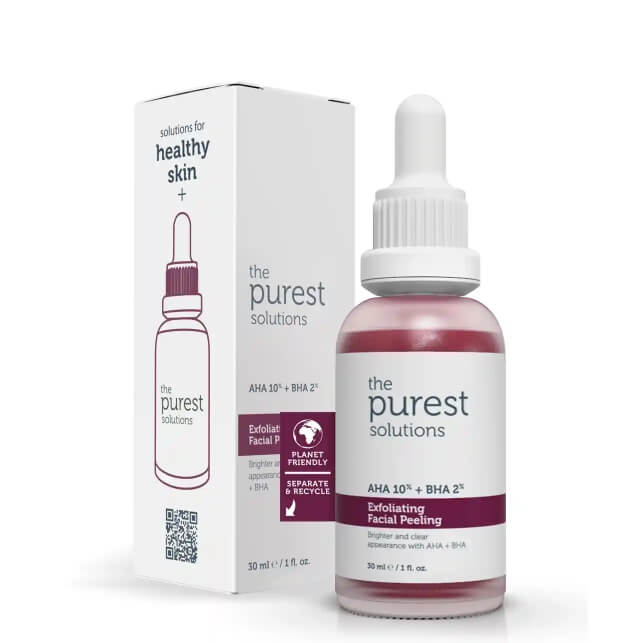 Canlandırıcı Dəri Tonu Axşam Üz Baxımı The Purest Solutions Exfoliating Facial Peeling AHA %10 + BHA %2 30 ml